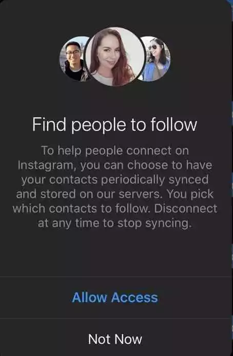 find people to follow by contacts on phone